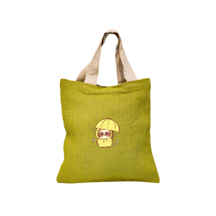 Soft-Green Jute Tote Bag