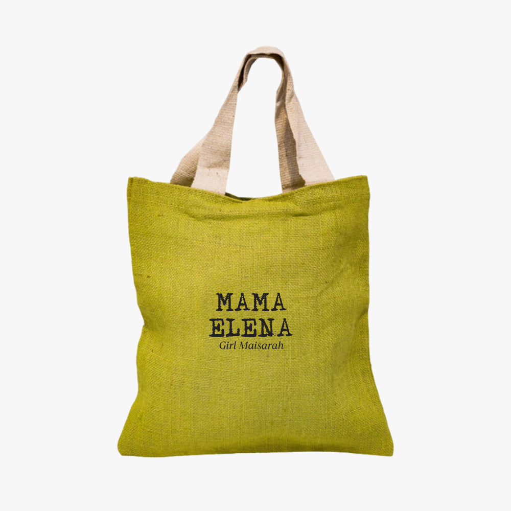 Soft-Green Jute Tote Bag