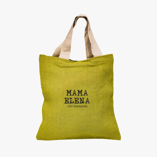 Soft-Green Jute Tote Bag