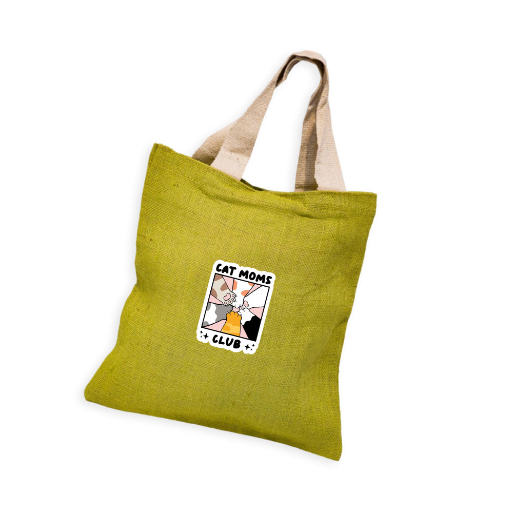 Soft-Green Jute Tote Bag